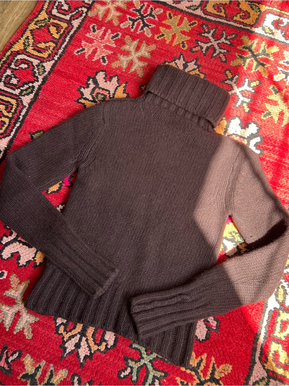 Burberry Brown Ribbed Turtleneck Sweater